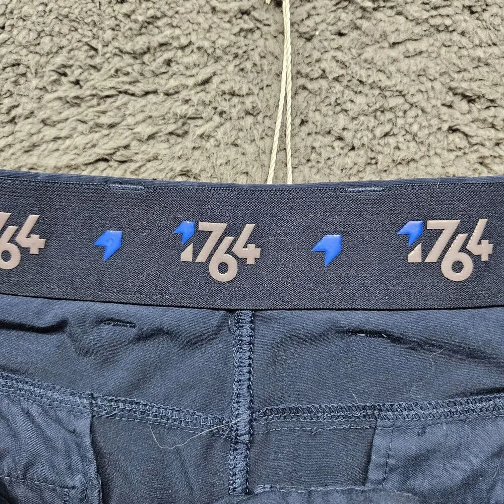 1764 Golf Pants Men Size 36x32 Blue Straight Leg Performance Chino Elastic Waist